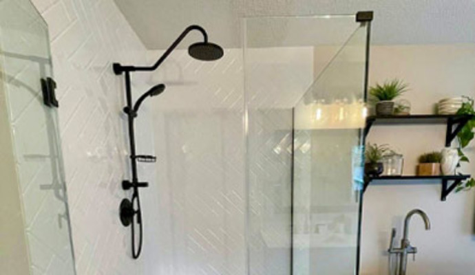 Newly renovated bathroom with modern design