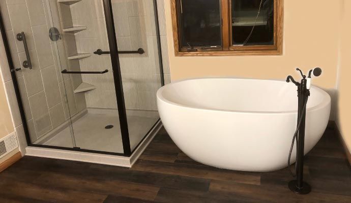 Newly installed bathtub